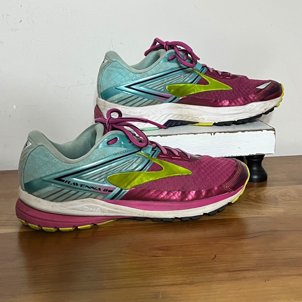 Brooks Ravenna 8 Womens Running Shoes Pink Teal Green 1202381B622 Size 8.5